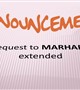 MARHABA Deadline Extended to End of Dec